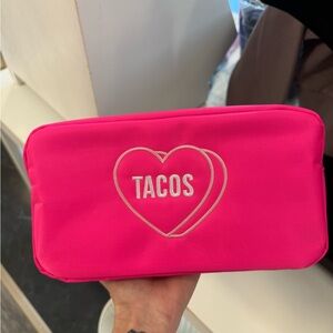 Embroidered Tacos Candy Heart Nylon Pouch